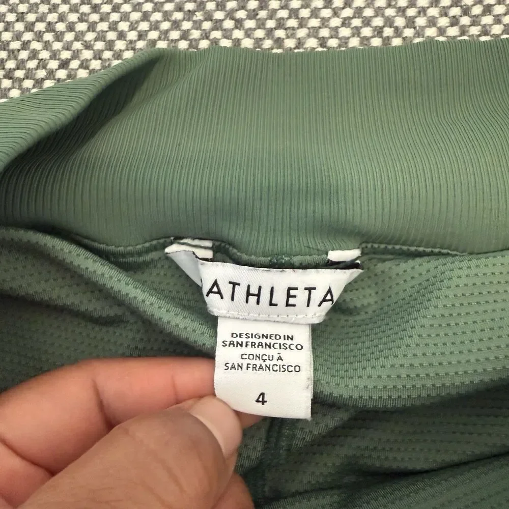 Athleta Brooklyn Skort Women’s 4  Green Pull On Pockets Golf Activewear Pockets